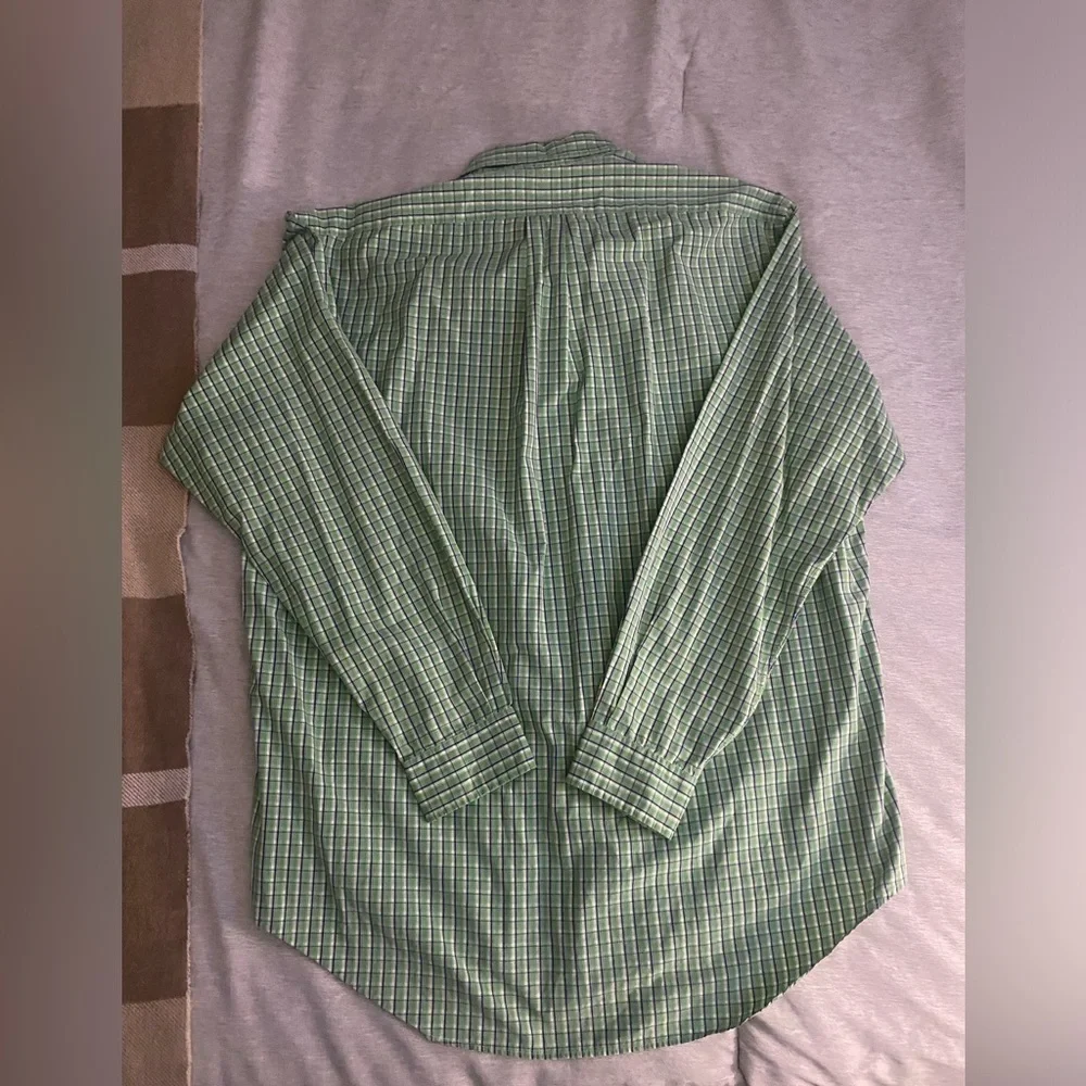 Ralph Lauren Polo Green Plaid Button Up Shirt Classic Fit‎ Men’s Size Large